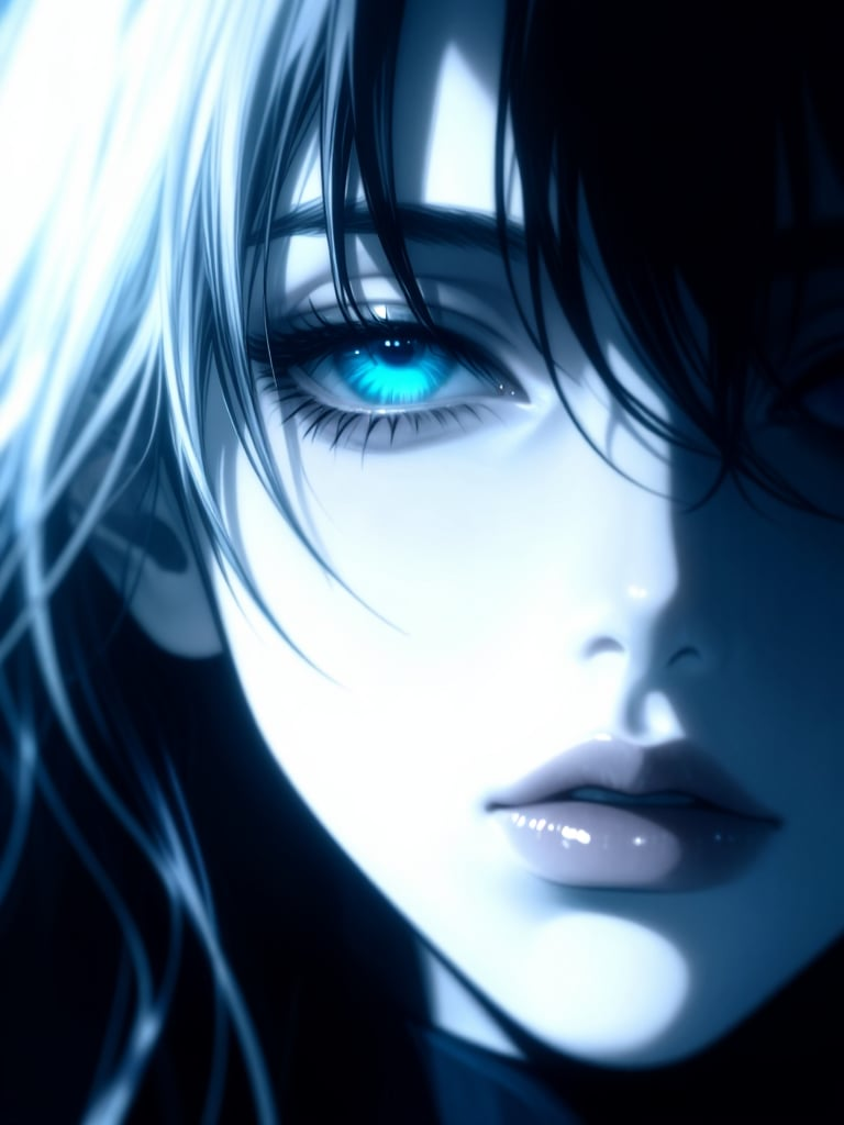 Cyan eye close-up