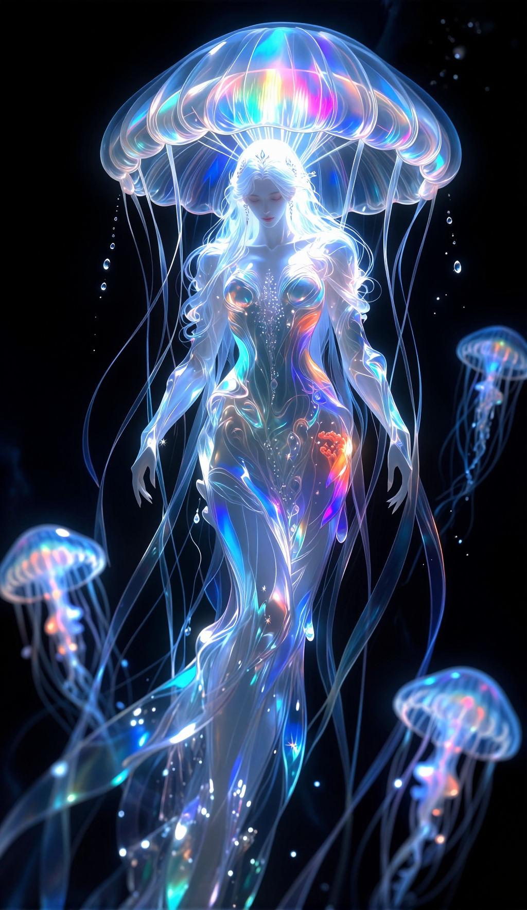 Cosmic ocean deity fantasy jellyfish goddess variation two