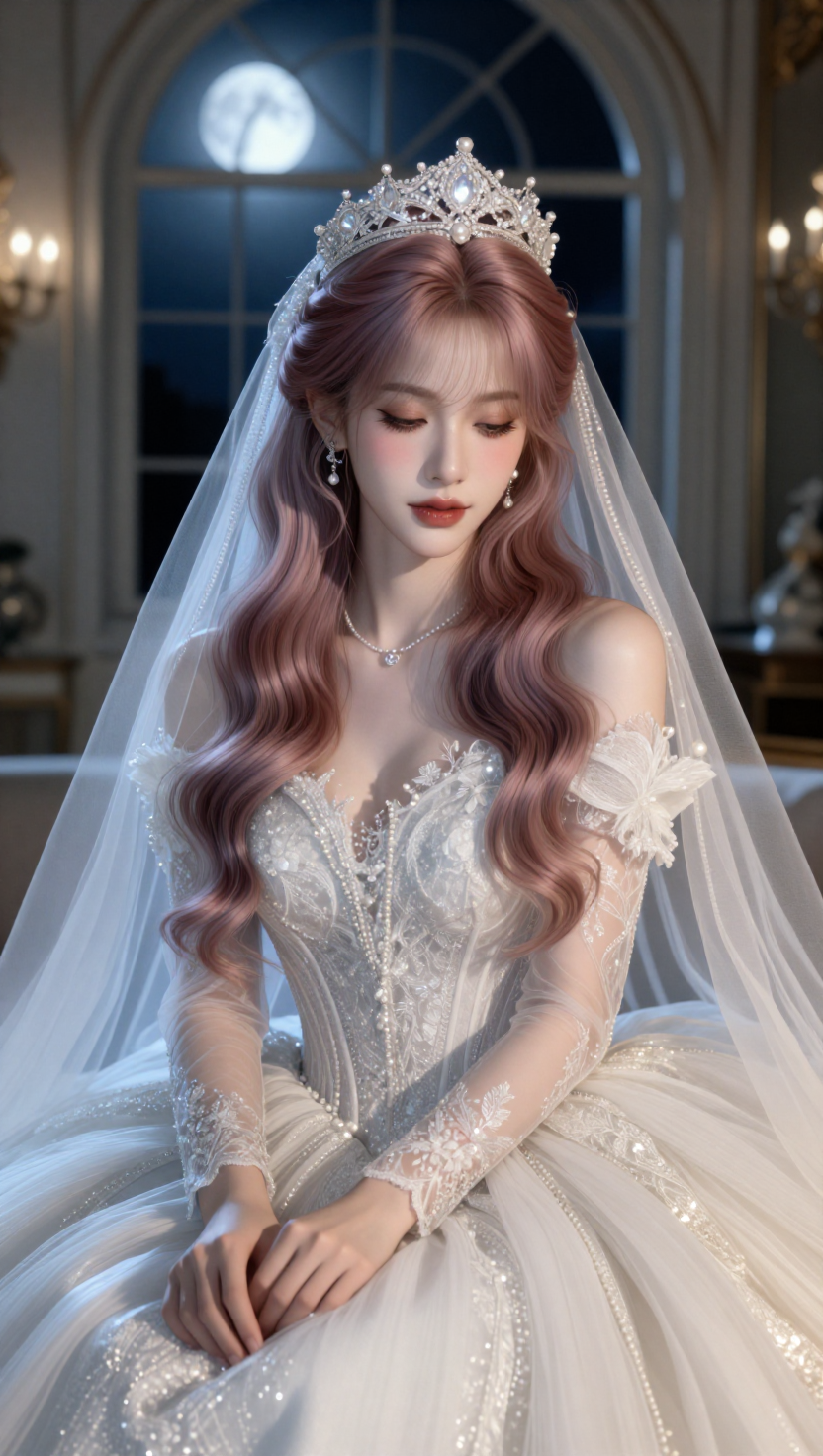 Rose-gold bridal portrait sample two